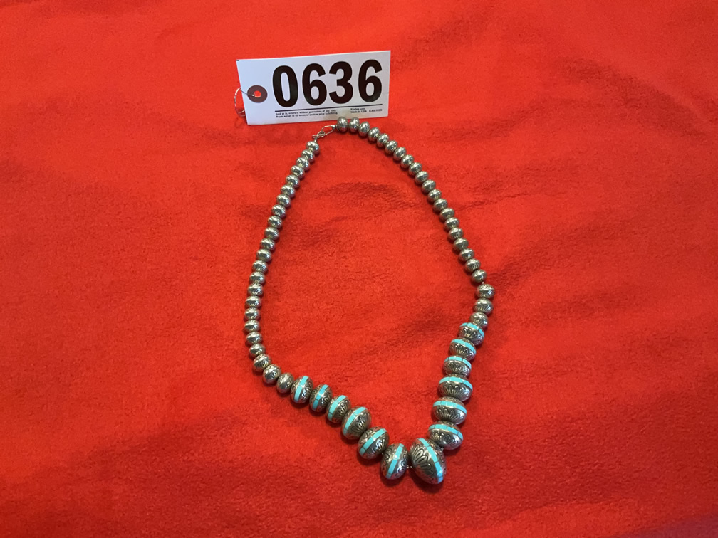 Silver & Light Blue Beaded Necklace