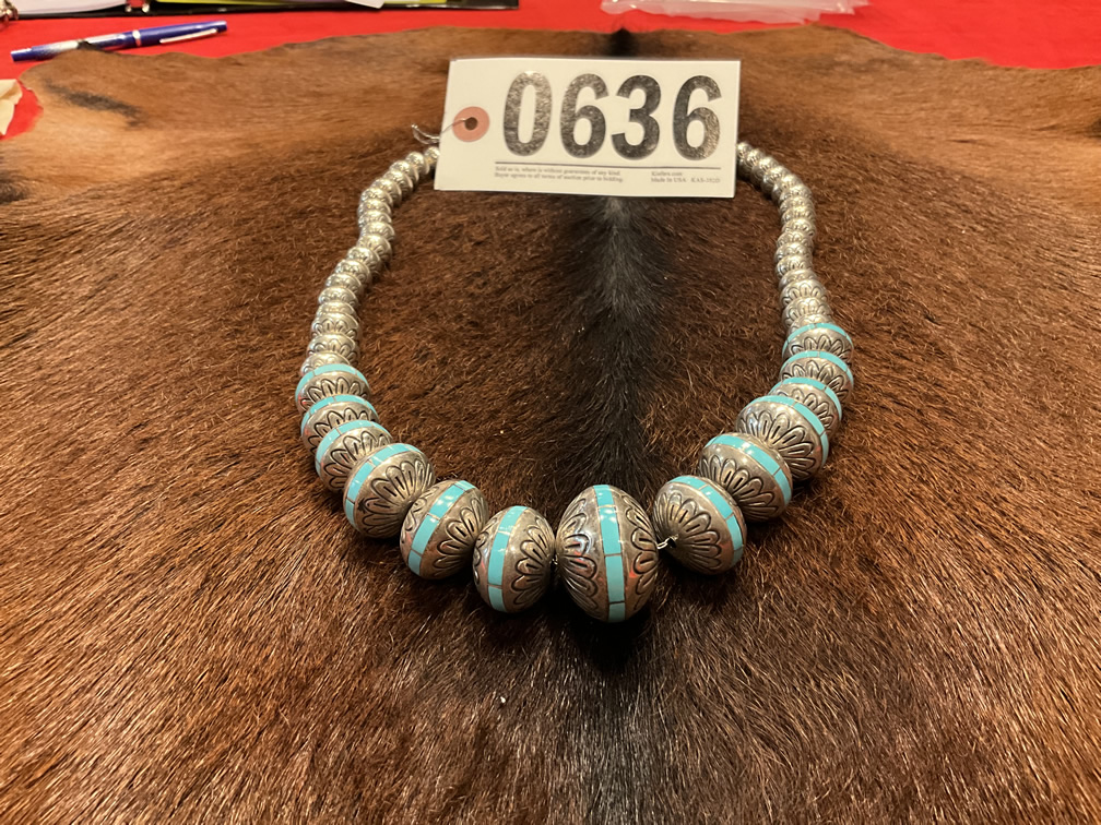 Silver & Light Blue Beaded Necklace