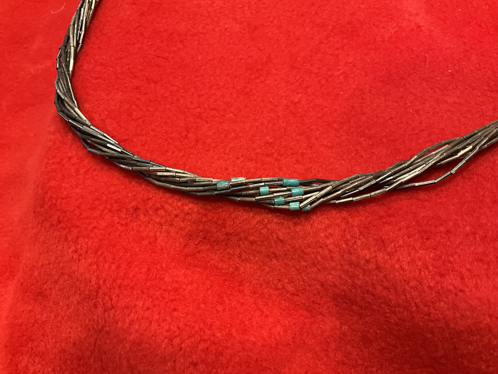 Sterling Silver Beaded Twisted Necklace