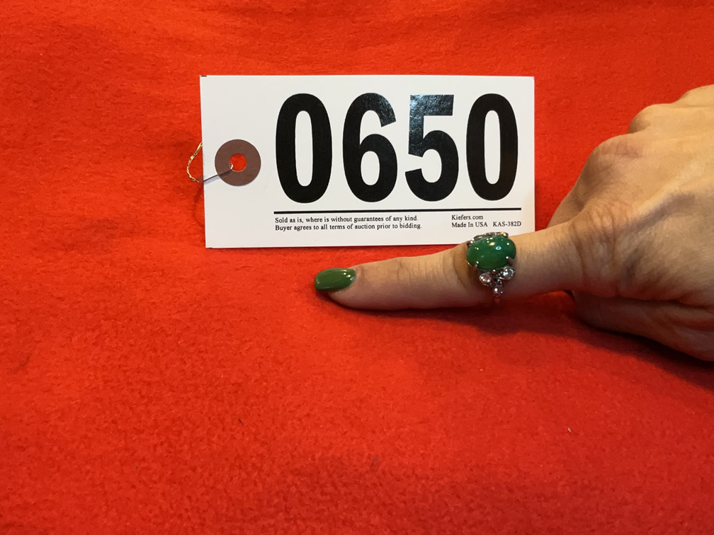 Lovely Jade Ring w/Diamonds