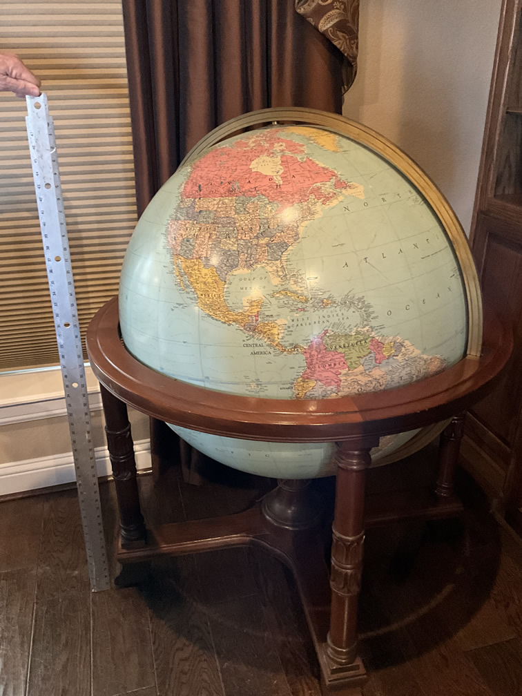 Vintage Globe w/Mahogany Stand