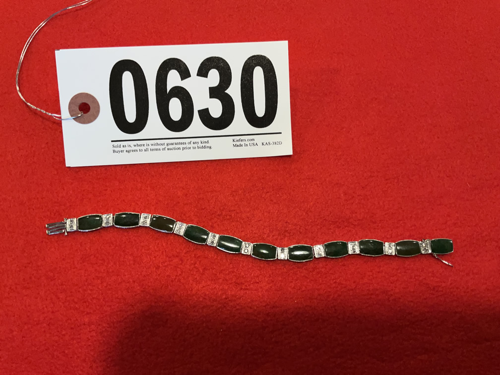 Vintage Silver & Black Enamel Bracelet