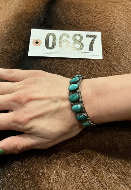 Vintage Silver Turquoise Cuff Bracelet