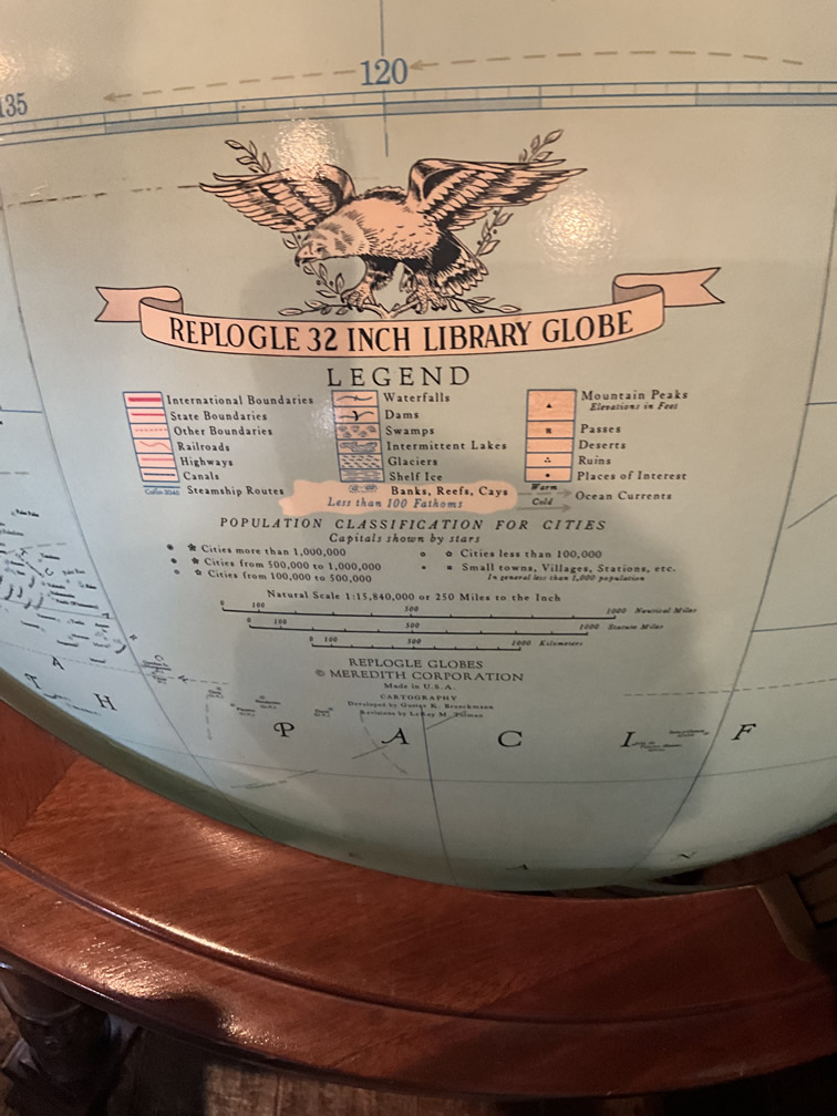 Vintage Globe w/Mahogany Stand