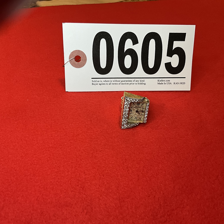 Unique Gold Clock Ring w/Diamonds
