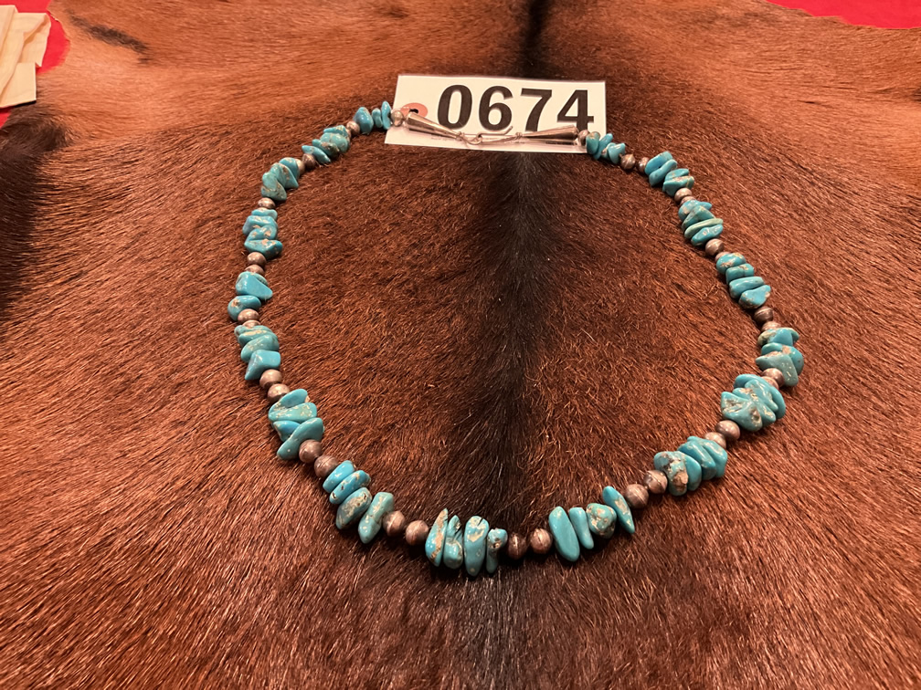 Lovely Blue & Bronze Coral Necklace
