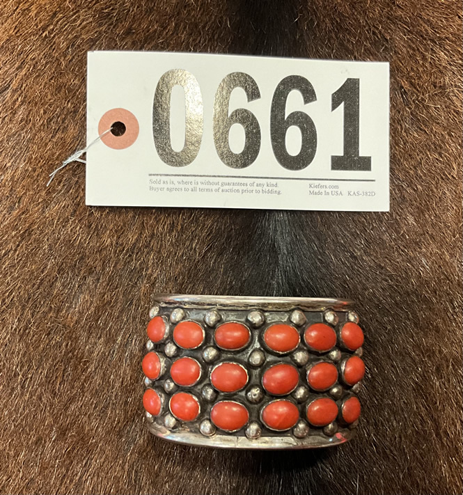 Sterling Silver Coral Cuff Bracelet