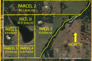 Parcel Map for The Retreat at Rock Creek ranch for sale at auction near Norman Oklahoma